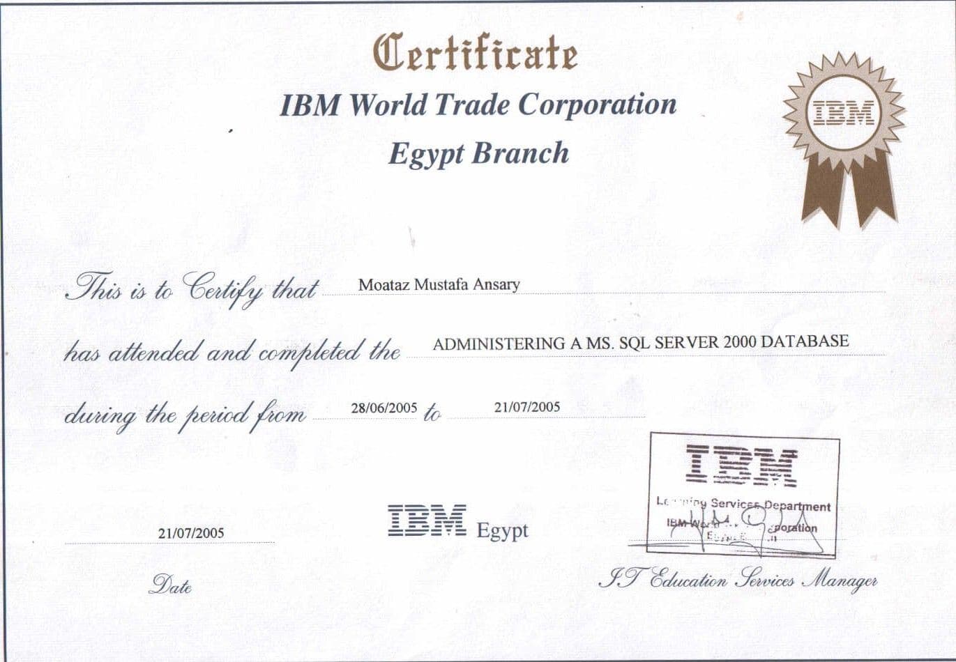 Administering a Microsoft SQL Server 2000 Database certificate