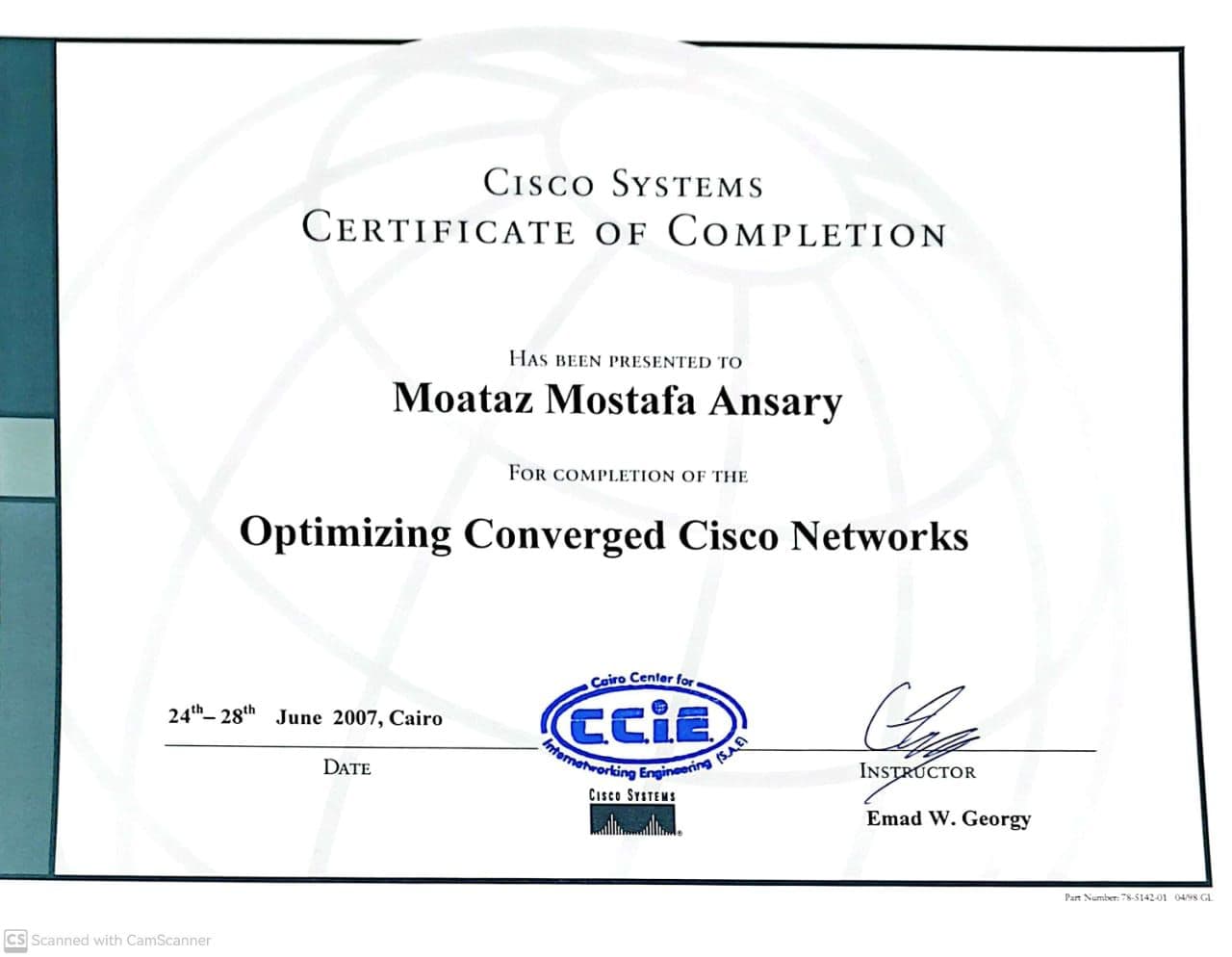 Optimizing Converged Cisco Networks certificate