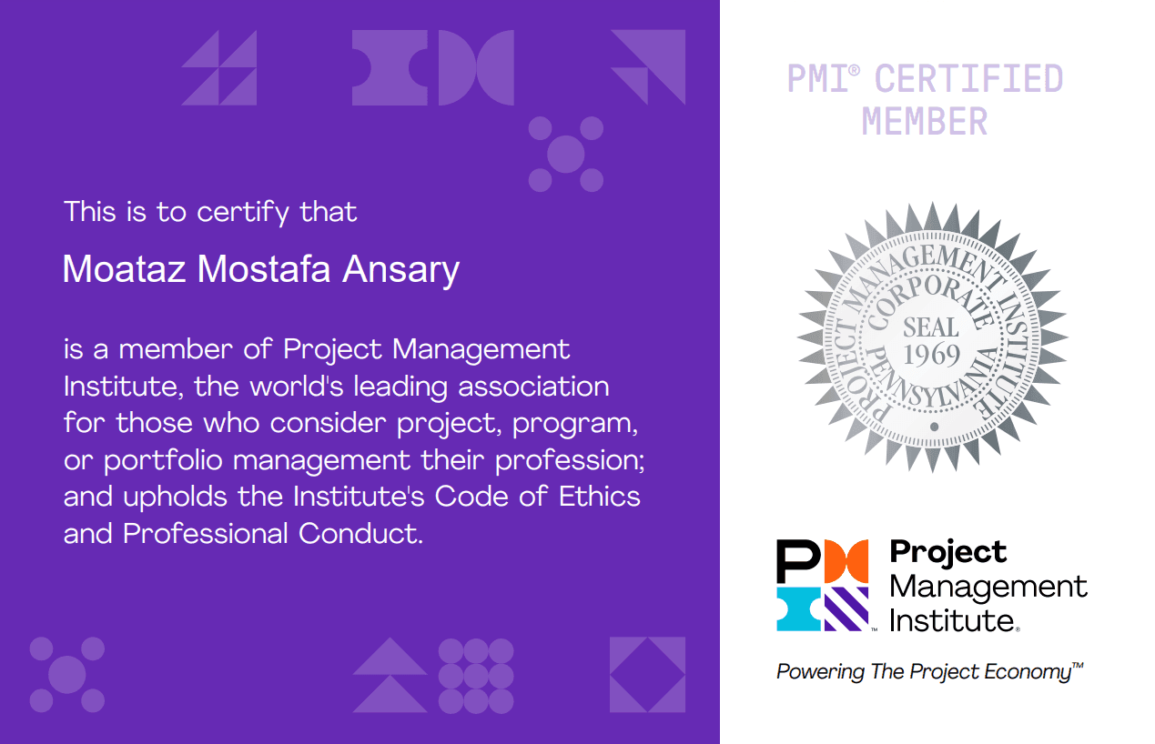 PMI Membership certificate